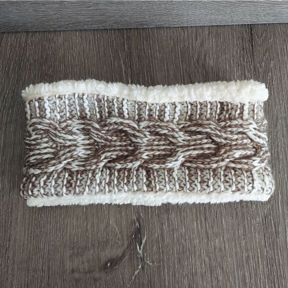 Brown Knit Faux Fur Headband Ear Warmer - Picture 1 of 4